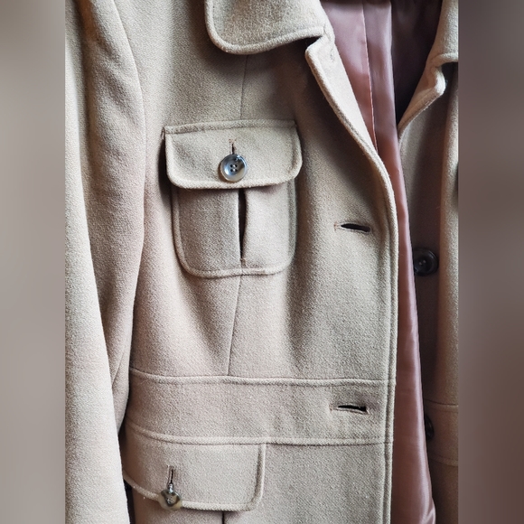 Vintage Women's Wool Kenneth Cole Reaction Coat Size 12, Tan Beige Brown - Picture 4 of 9